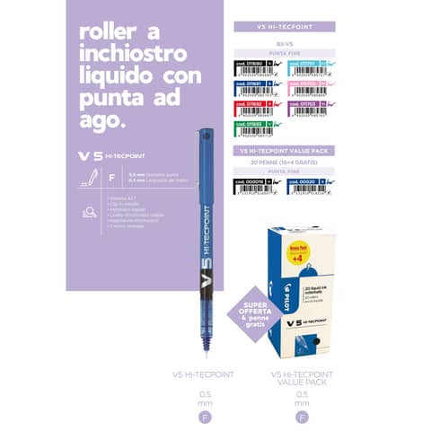 Roller Pilot Hi-Tecpoint V5 0,5 mm rosso  011692